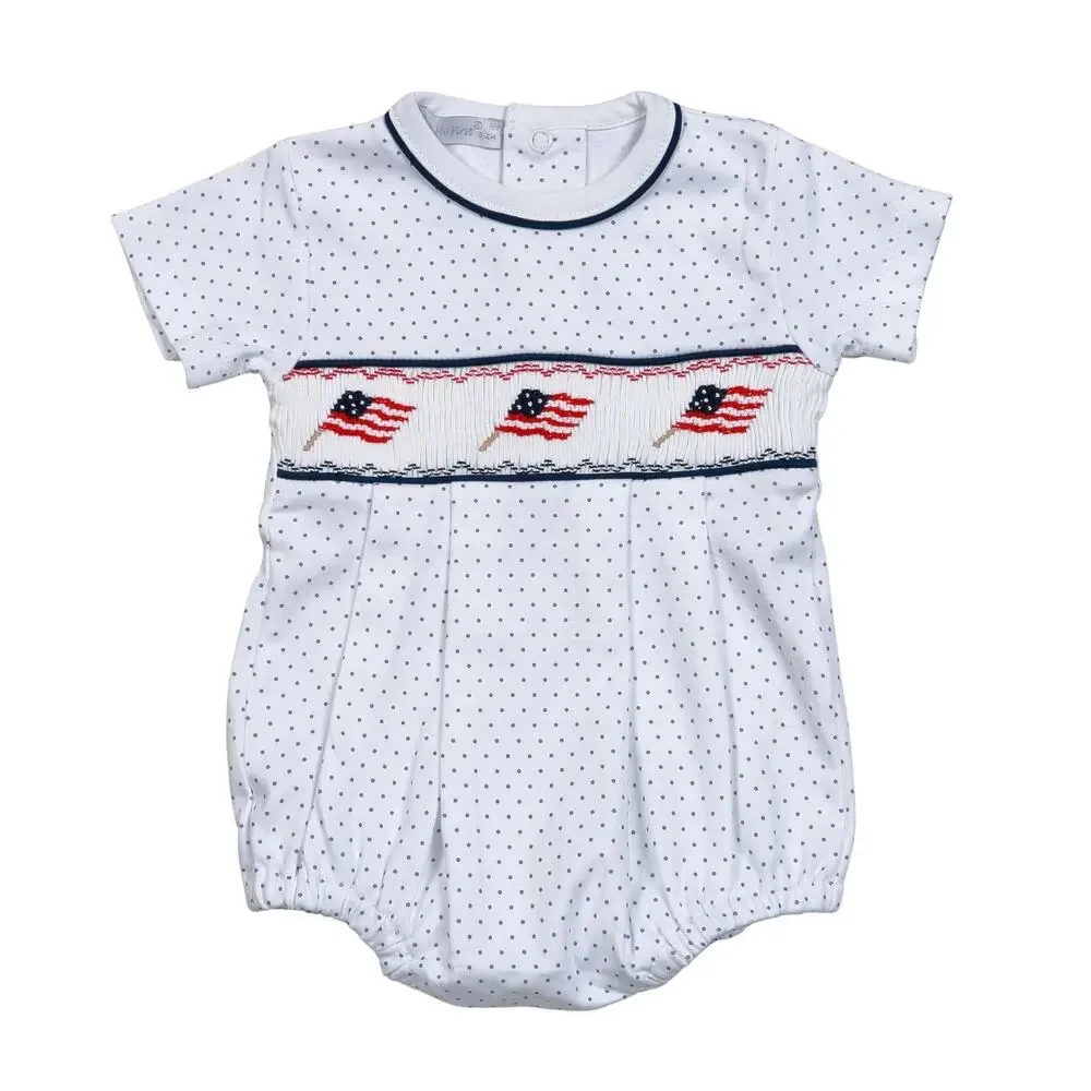 Hug Me First Pima Cotton USA HAND SMOCKED BUBBLE NWT size 3-6mo‎
